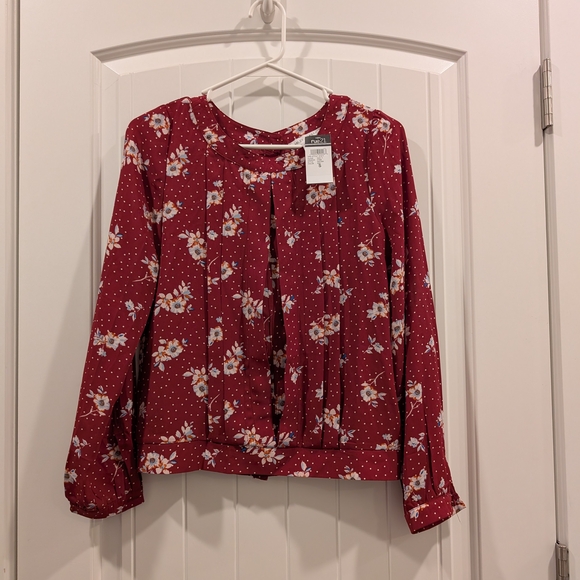Miley And Molly Tops - Rue21 Burgundy Floral Blouse